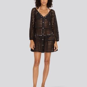 SOLID & STRIPED
Evan Eyelet Mini Dress Noir